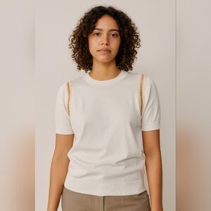 Short sleeve knit sweater